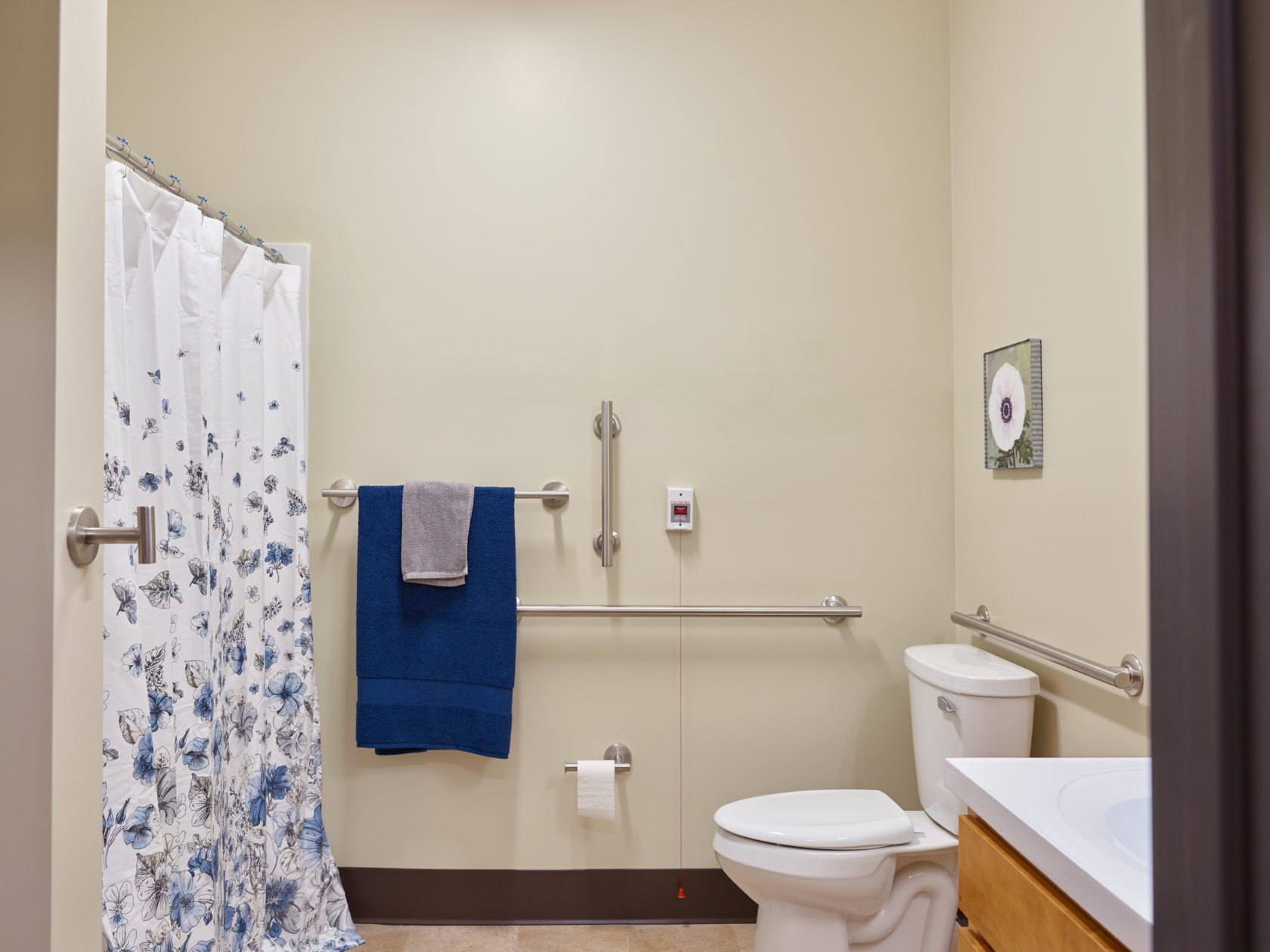 Assisted living apartment bathroom