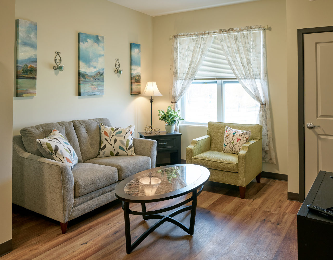 Assisted living apartment living room