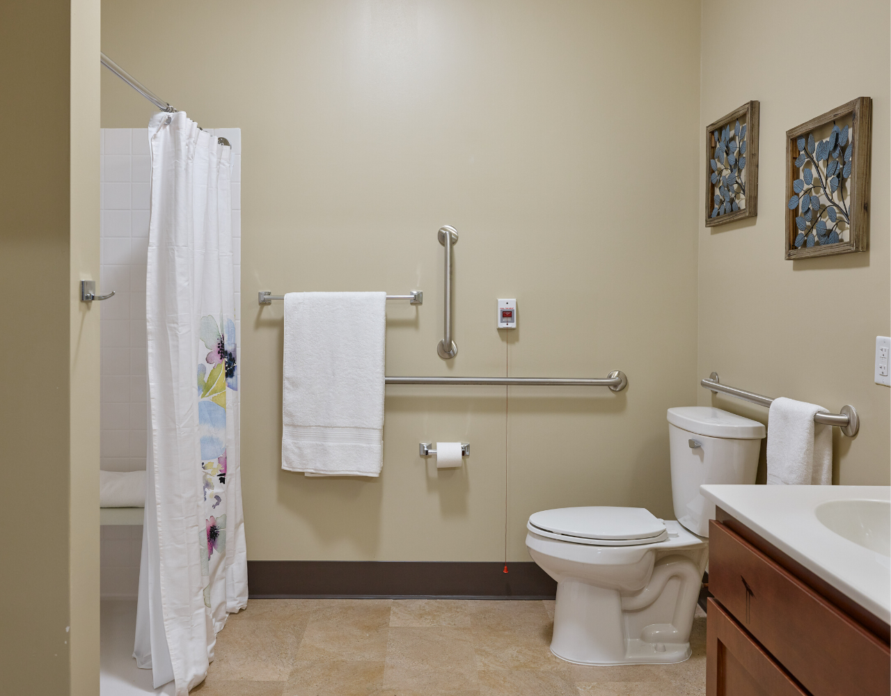 Assisted living 1 bedroom apartment bathroom
