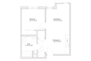 Silver Birch Mishawaka one bedroom floor plan