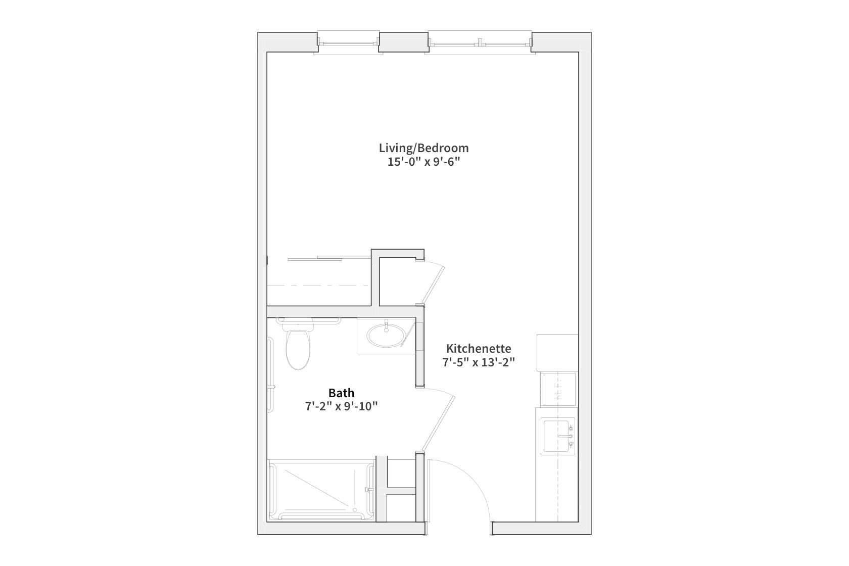 Silver Birch Muncie studio floor plan