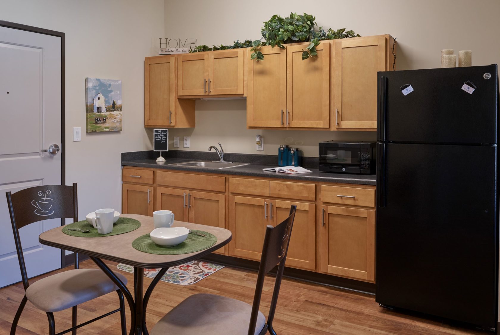 Assisted living 1 bedroom apartment kitchen